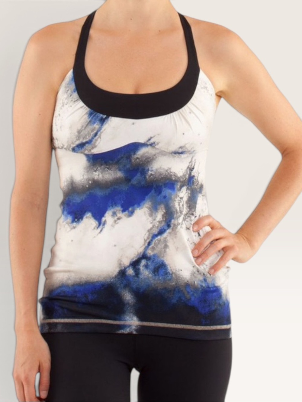 Lululemon Scoop Me Up Tank — Size 8 — Milky Way Multi Print / Black — EUC